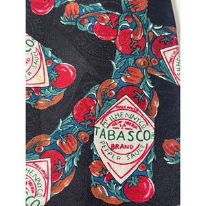 Tabasco‎ Pepper Sauce Tomato Novelty Black Silk Men's Necktie